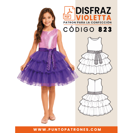 Patrón de disfraz de violeta PDF