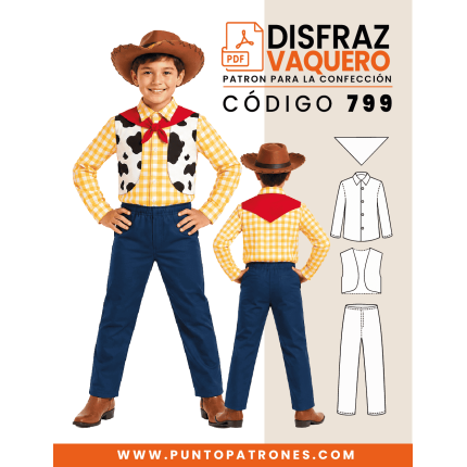Patrón de disfraz de vaquero Woody PDF