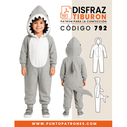 Patrón de disfraz de tiburón PDF