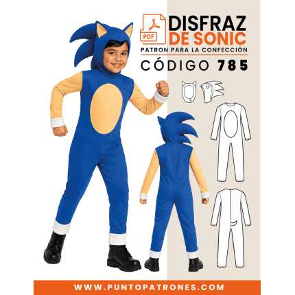 Patrón de disfraz de Sonic PDF