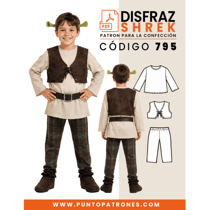 Patrón de disfraz de Shrek PDF