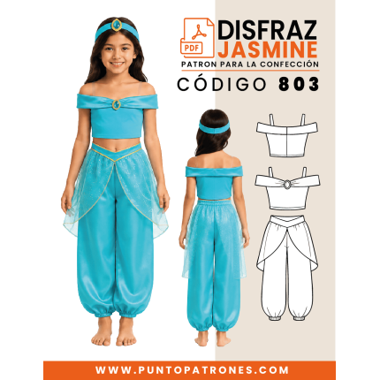 Patrón de disfraz de princesa Jasmine PDF
