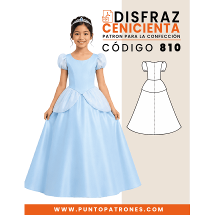 Patrón de disfraz de princesa Cenicienta PDF