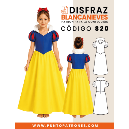 Patrón de disfraz de princesa blanca PDF
