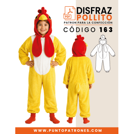Patrón de disfraz de pollito PDF