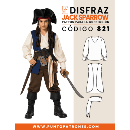 Patrón de disfraz de pirata Jack PDF
