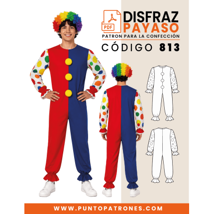 Patrón de disfraz de payaso PDF