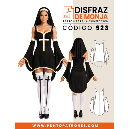 Patrón de disfraz de monja niña PDF