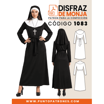 Patrón de disfraz de monja adulta PDF