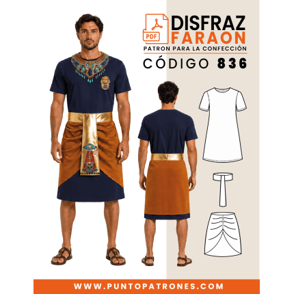 Patrón de disfraz de faraón PDF