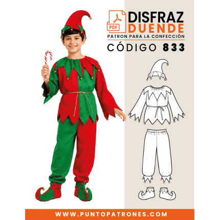 Patrón de disfraz de duende PDF