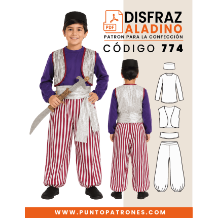 Patrón de disfraz de Aladino PDF