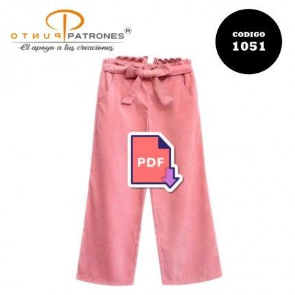 Pantalón ancho con recogido, Infantil |COD:1051 |PDF