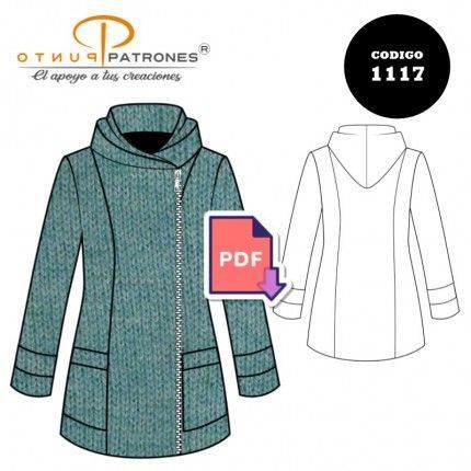 Patrón de chaqueta de polar cruzada con gorro PDF