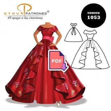 Vestido de princesa elena |COD:1053 |PDF