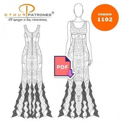 Patrón de vestido flamenco PDF