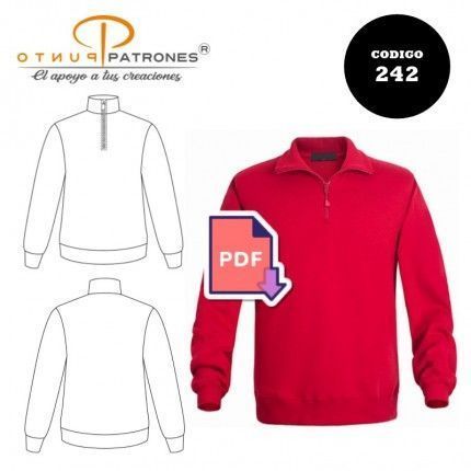 Patrón de sweater medio cierre varón PDF