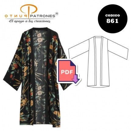 Patrón de kimono largo PDF