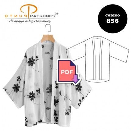 cuscús Dardos perecer Molde Kimono corto 856 |PuntoPatrones ® Tallas XS Formato CARTA