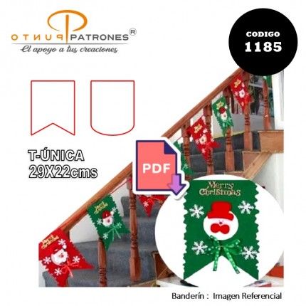Patrón de banderines de navidad PDF