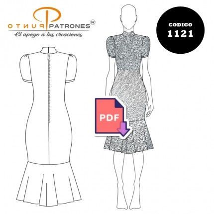 Patrón de vestido cuello alto PDF