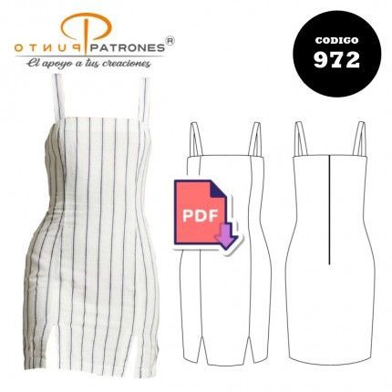 Patrón de vestido ajustado con cortes PDF