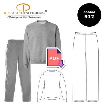 Patrón de conjunto buzo básico hombre PDF