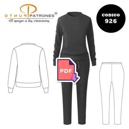 Patrón de conjunto básico buzo dama PDF