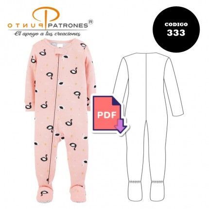 Patrón de pijama enterito bebé PDF