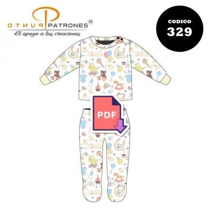 Patrón de pijama 2 piezas bebé PDF