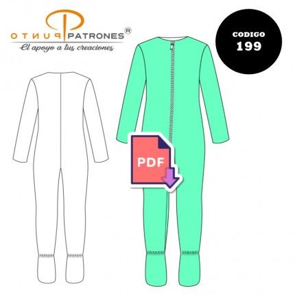 Patrón de pijama con patitas unisex PDF