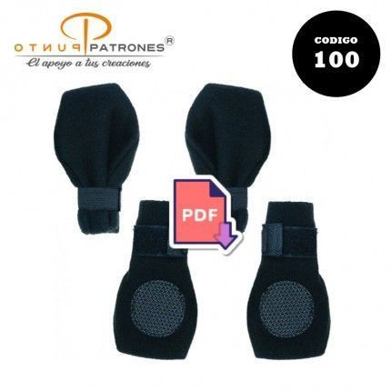 Patrón de botas para mascotas con velcro PDF