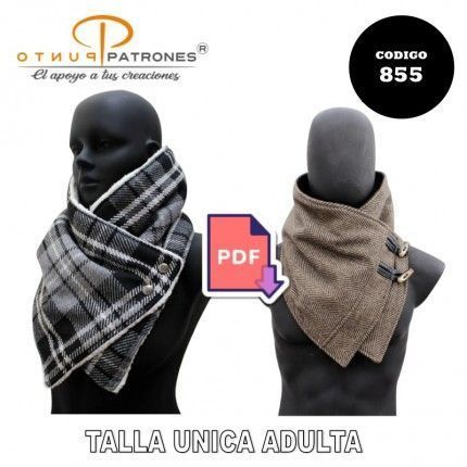 Patrón de bufanda cruzada unisex PDF