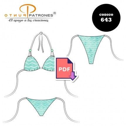 Patrón de bikini con lazos PDF