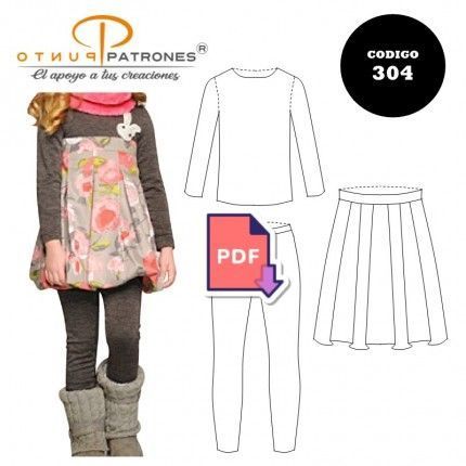 Conjunto 3 piezas de niña|COD:304 |PDF