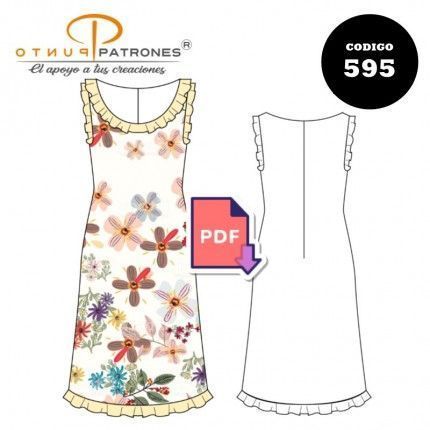Patrón de vestido jumper con vuelos PDF