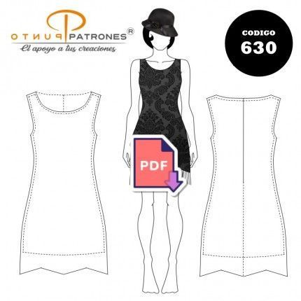 Patrón de vestido retro con flecos PDF