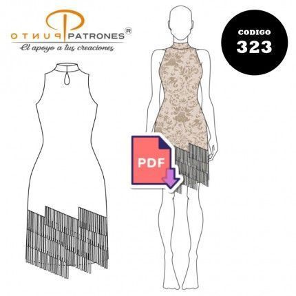 Patrón de vestido tango con flecos PDF