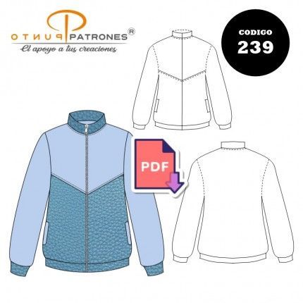 Patrón de chaqueta deportiva unisex moderna PDF