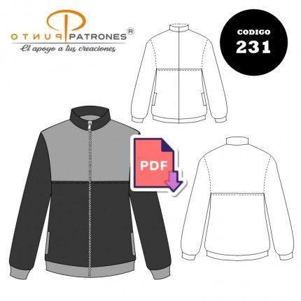 Patrón de chaqueta buzo unisex PDF