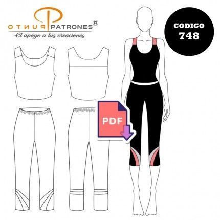 Patrón de conjunto deportivo de dama PDF
