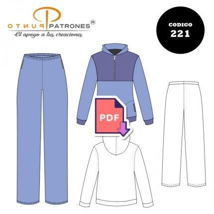 Patrón de conjunto buzo deportivo PDF