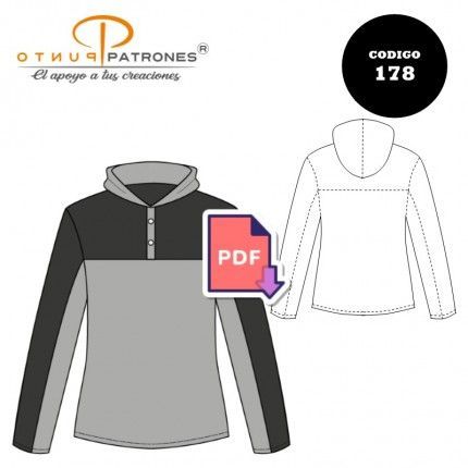 Patrón de polerón con cortes unisex PDF