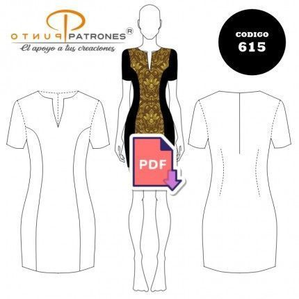 Patrón de vestido jumper con cortes y vuelos PDF
