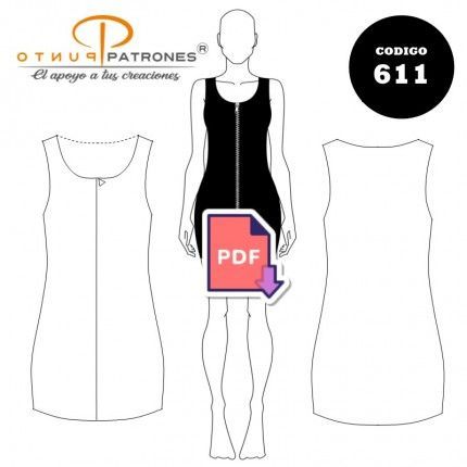 Patrón de vestido corto con cierre PDF