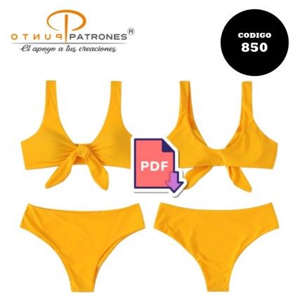 Patrón de conjunto traje de baño con amarre PDF