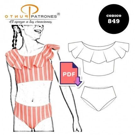Patrón de conjunto bañador de niñas PDF