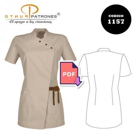 Patrón de blusa corporativa cruzada PDF