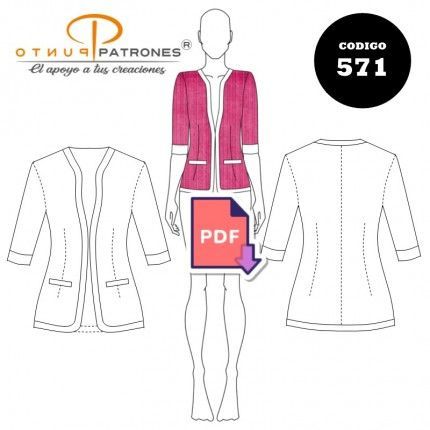 Patrón de blazer abierto PDF