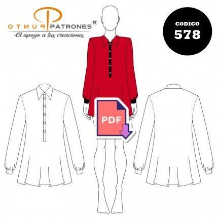 Patrón de vestido camisero sin mangas PDF